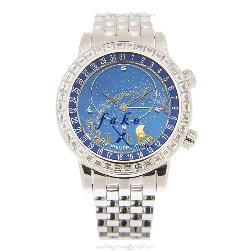 6104/1G-010 - Patek Philippe Celestial Replica Watch - Automatic - Blue Dial - 18kt White Gold - Image 2