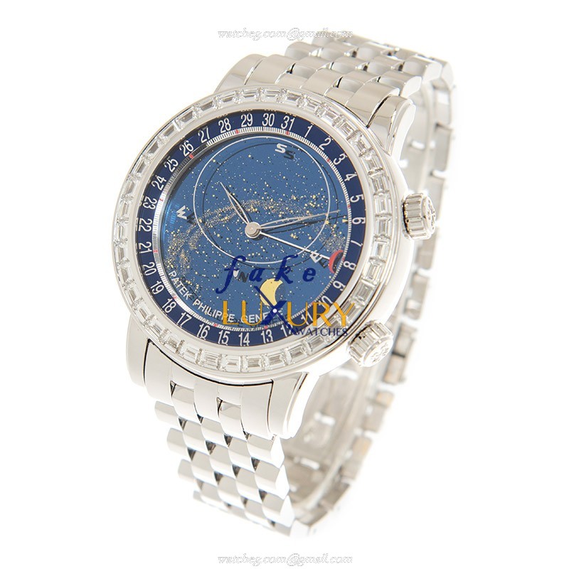 6104/1G-010 - Patek Philippe Celestial Replica Watch - Automatic - Blue Dial - 18kt White Gold - Image 3