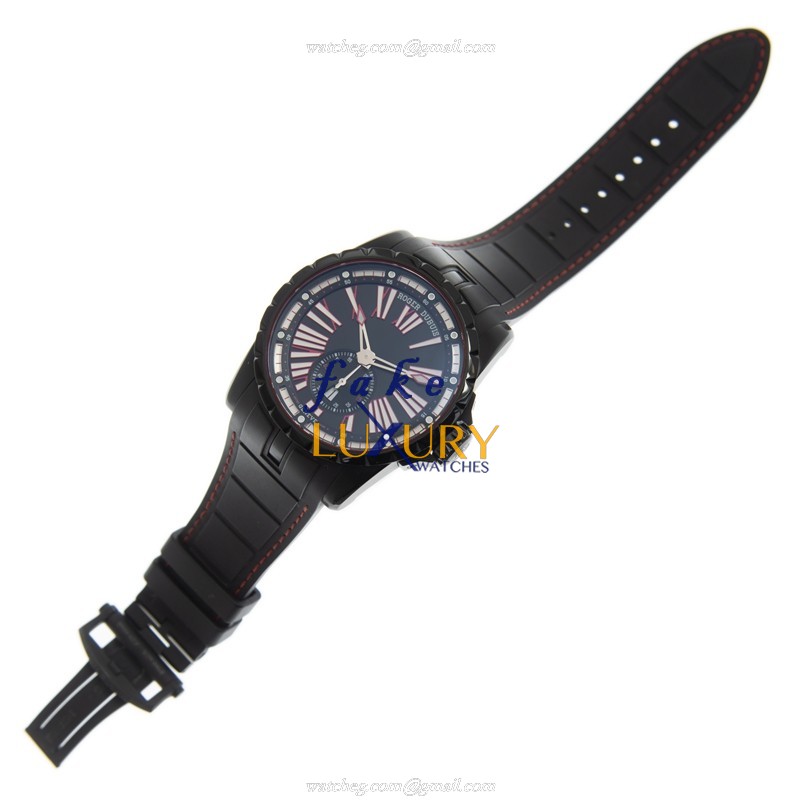 Roger Dubuis RDDBEX0567 Excalibur Automatic Titanium Black Dial Rubber Strap Replica Watch - Image 2