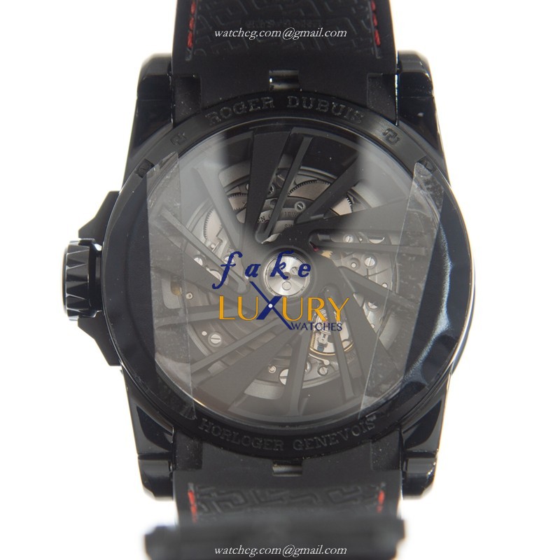 Roger Dubuis RDDBEX0567 Excalibur Automatic Titanium Black Dial Rubber Strap Replica Watch - Image 3