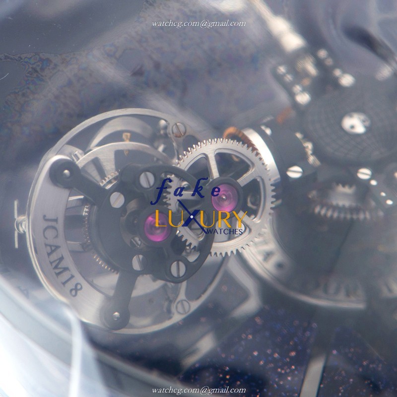 Jacob & Co 100.31.AC.SD.B DA4D Manual Wind Replica Watch, 18kt White Gold Case, Blue Dial, Leather - Image 2
