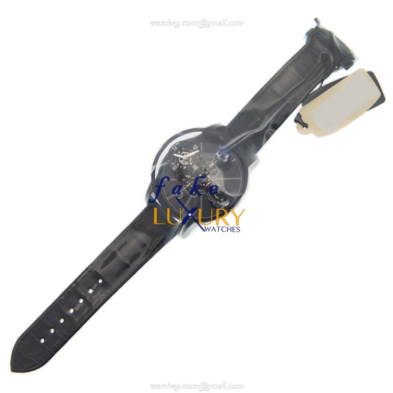 Jacob & Co 100.31.AC.SD.B DA4D Manual Wind Replica Watch, 18kt White Gold Case, Blue Dial, Leather - Image 3