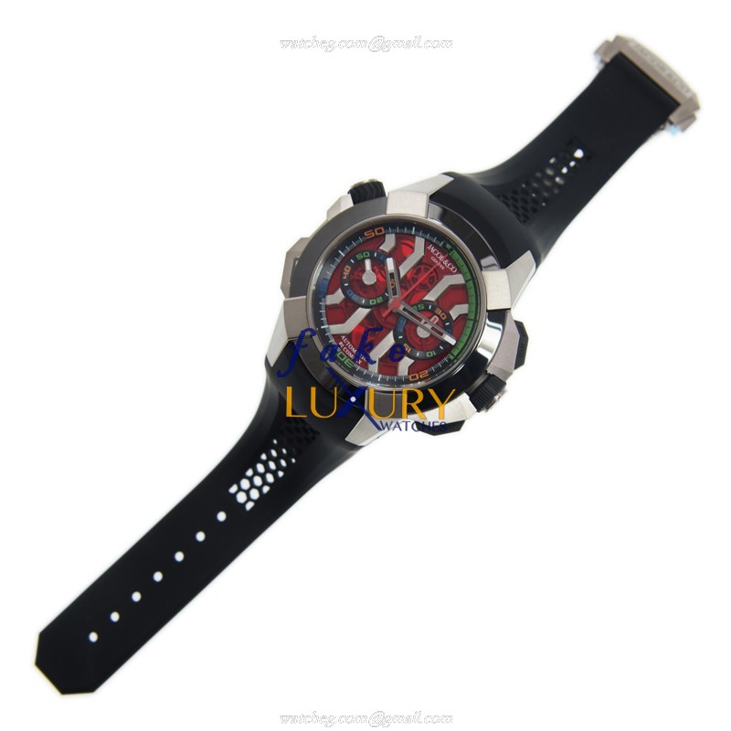 Jacob & Co 311.20.SB.RS.A HA4D EPIC X CHRONO Stainless Steel Auto Replica Watch - Red Dial, Black - Image 2