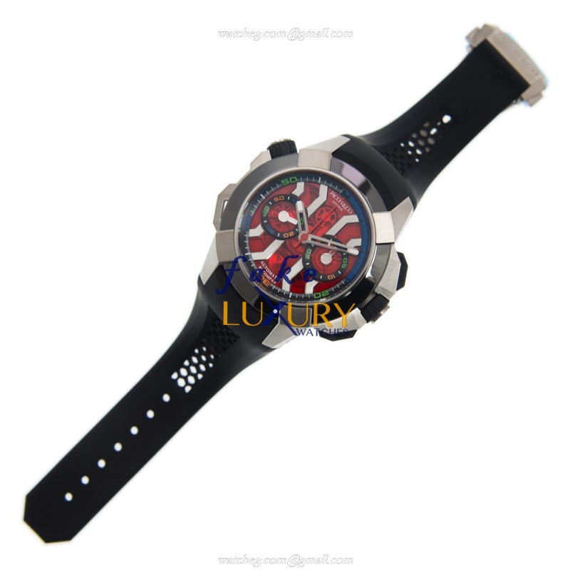 Jacob & Co 311.20.SB.RT.A HA4D Automatic Stainless Steel Replica Watch - Red Dial & Black Rubber - Image 2