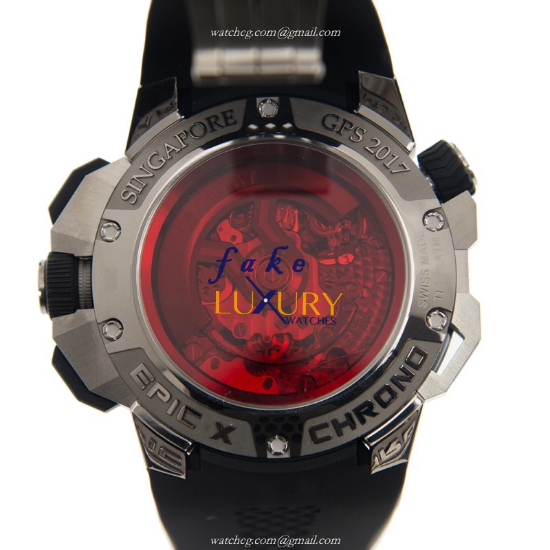 Jacob & Co 311.20.SB.RT.A HA4D Automatic Stainless Steel Replica Watch - Red Dial & Black Rubber - Image 3