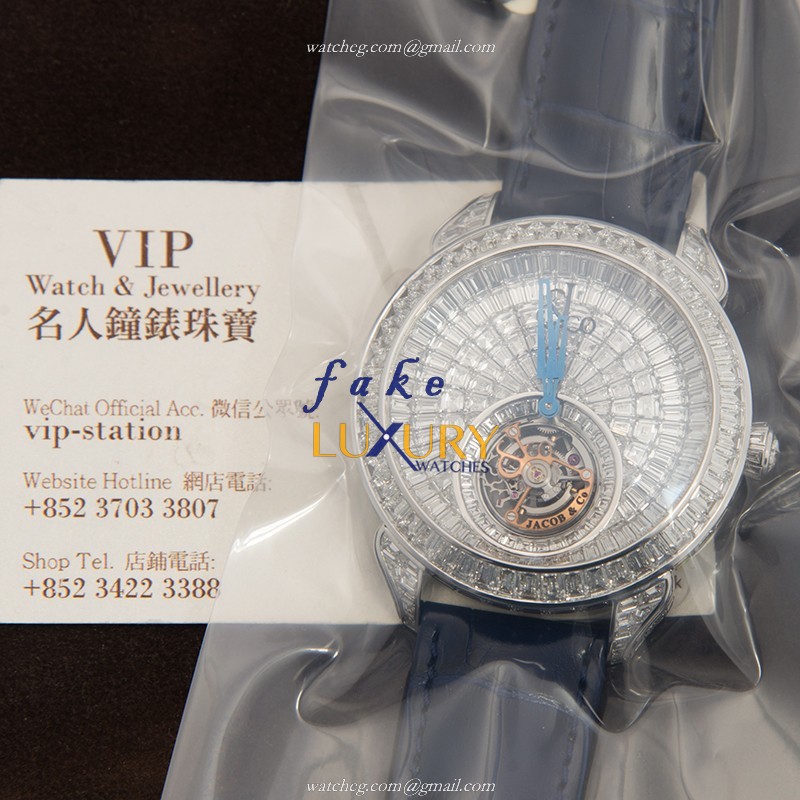 Jacob & Co 820.30.BD.BD.A CE4D PALATIAL Manual Wind 18kt White Gold Replica Watch, Silver Dial - Image 5