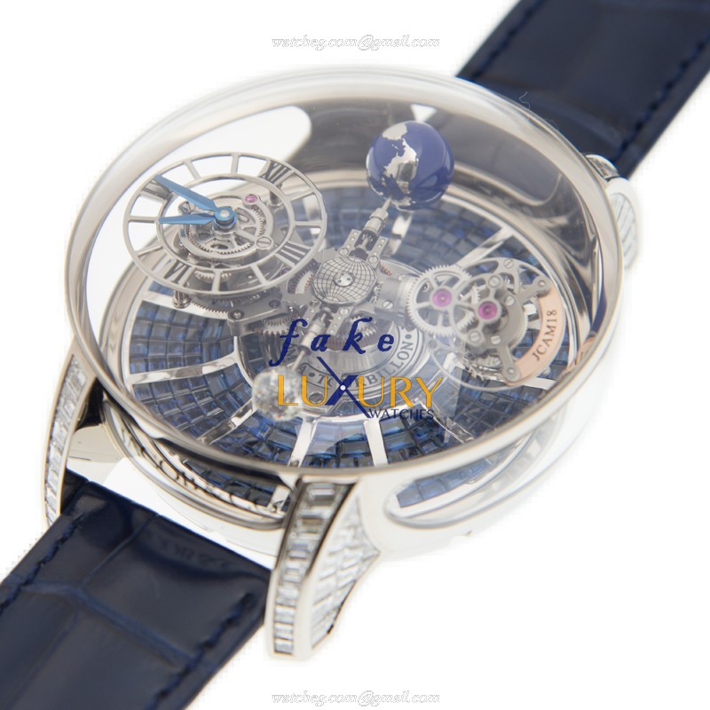 Jacob & Co AT800.30.BD.BB.A Astronomia Blue Dial Alligator Strap Replica Watch - Image 3