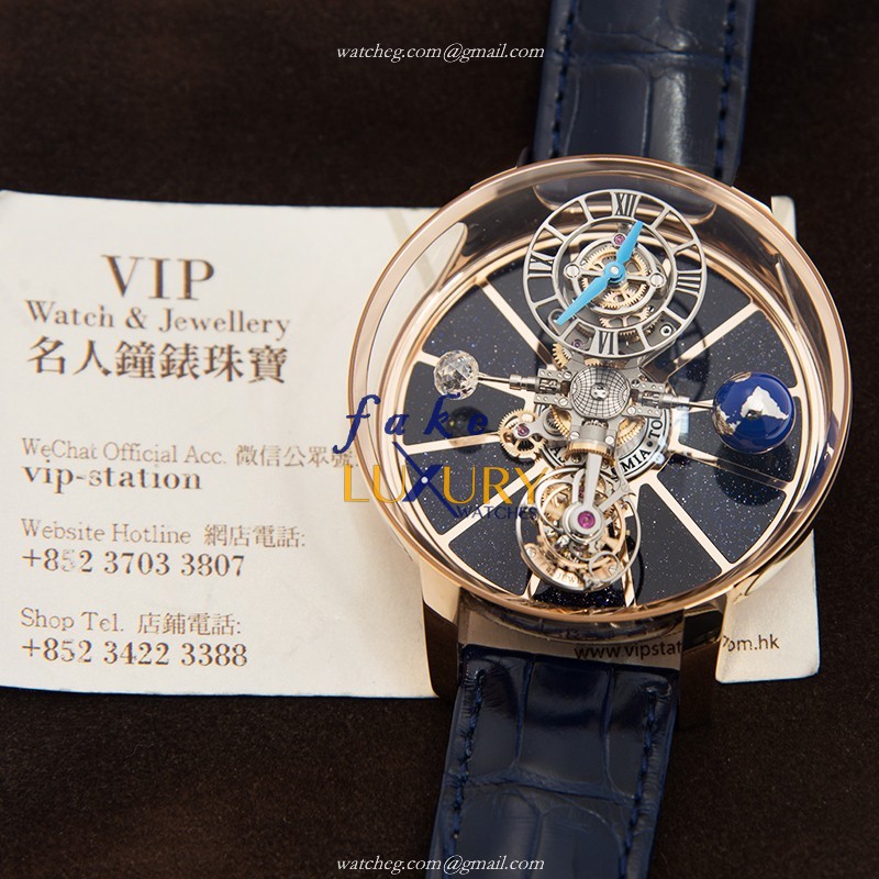 Jacob & Co AT100.40.AC.SD.A Replica Watch Astronomia Manual Wind Blue Dial 18kt Pink Gold - Image 5