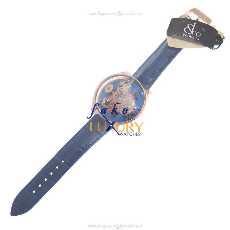 Jacob & Co AS300.40.TP.AN.A Replica Watch Astronomia Manual Wind 18kt Rose Gold Blue Dial Leather - Image 2