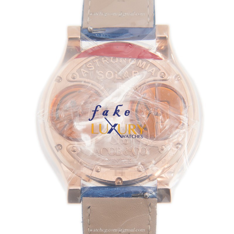 Jacob & Co AS300.40.TP.AN.A Replica Watch Astronomia Manual Wind 18kt Rose Gold Blue Dial Leather - Image 3