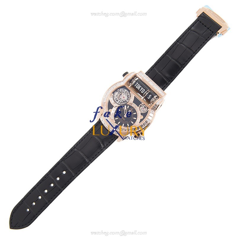 Jacob & Co. ES802.40.BD.UA.A Replica, Automatic, 18kt Rose Gold Case, Diamonds, Black Dial Watch - Image 2