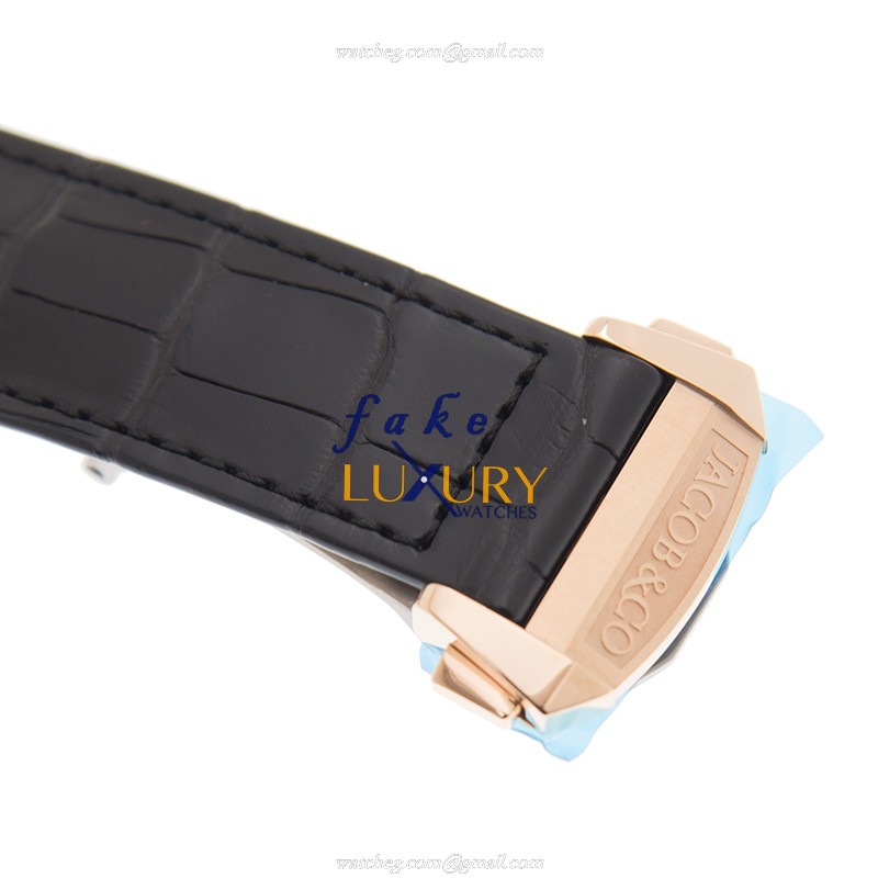 Jacob & Co. ES802.40.BD.UA.A Replica, Automatic, 18kt Rose Gold Case, Diamonds, Black Dial Watch - Image 4