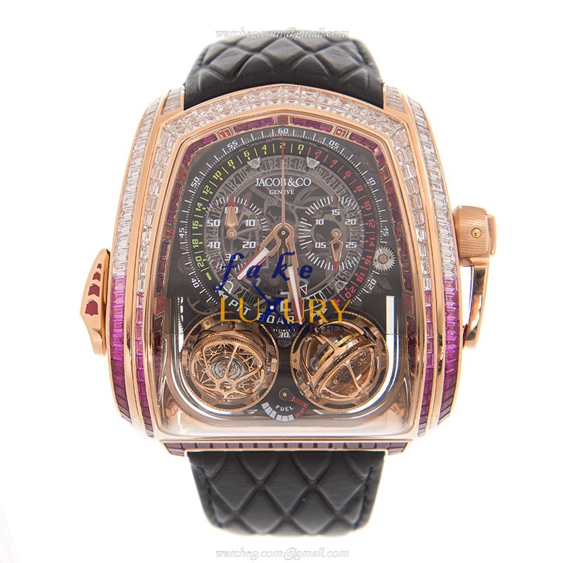 Jacob & Co TT800.40.BR.AA.AWA4S TWIN TURBO Manual Wind 18kt Rose Gold & Diamonds - Black Dial - Image 2