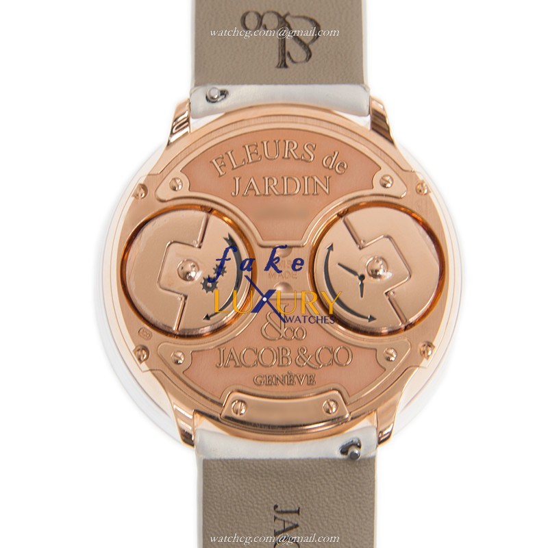 Jacob & Co AF321.40.BB.AB.ASB4A Manual Wind 18kt Rose Gold Sapphire Replica Watch, White Leather - Image 3