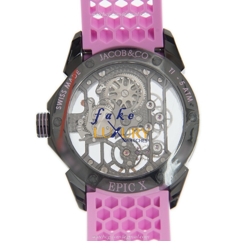 Jacob & Co EX100.21.PR.PB.ALO3A Manual Wind Titanium Replica Watch, 44mm, Transparent Skull Dial - Image 3