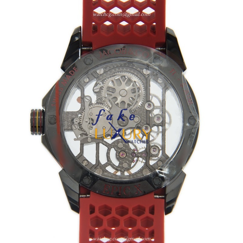 Jacob & Co EX100.21.CR.CB.ALD4A EPIC X Manual Wind Titanium Replica Watch, 44mm Case, Transparent - Image 3