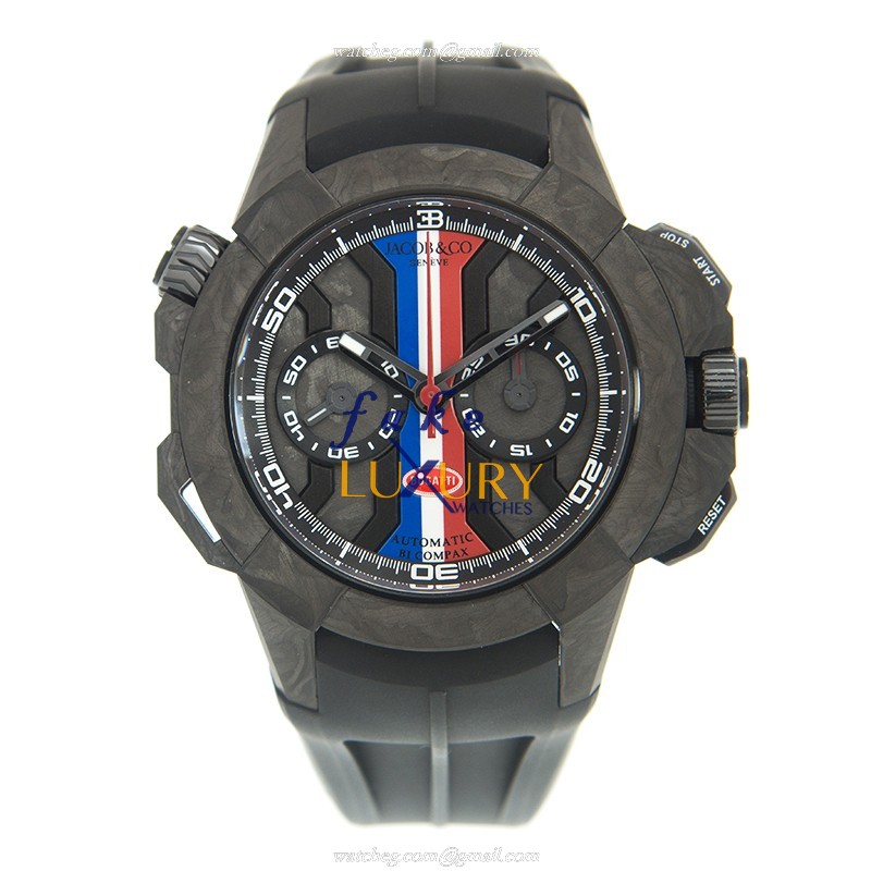Jacob & Co EC333.29.AA.AA.AHA4D Automatic Titanium Replica Watch - Black Dial & Rubber Strap - Image 2