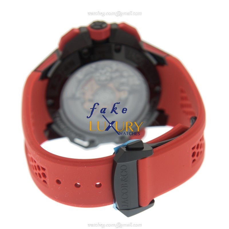 EC313.21.SB.BB.BHD4D - Jacob & Co Epic X Chrono Replica Watch - Automatic - Black Dial Red Strap - Image 5