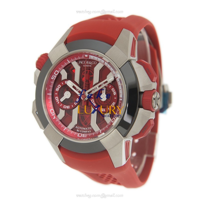 Jacob & Co EC313.20.SB.RR.BHD4D Titanium Replica Watch, Auto Movement, Red Dial, Rubber Strap - Image 3