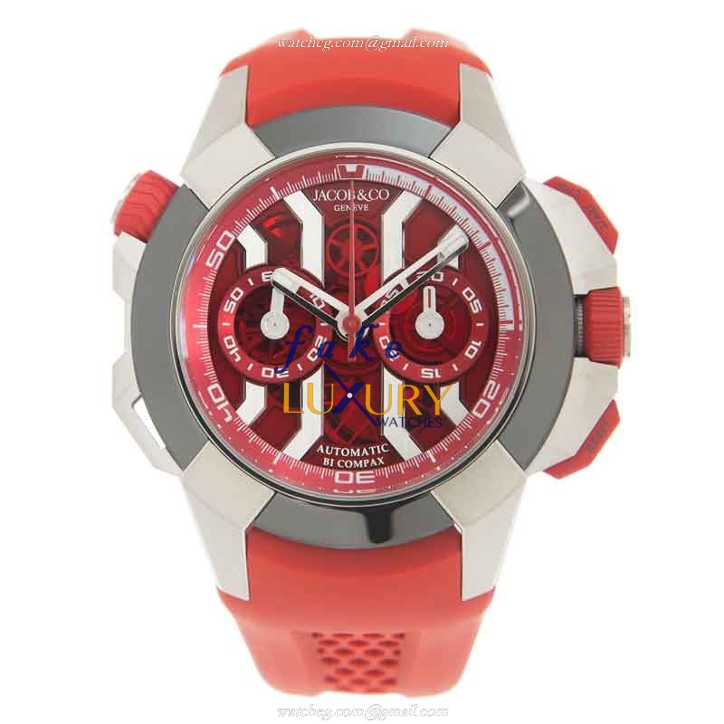 Jacob & Co EC313.20.SB.RR.BHD4D Titanium Replica Watch, Auto Movement, Red Dial, Rubber Strap - Image 2