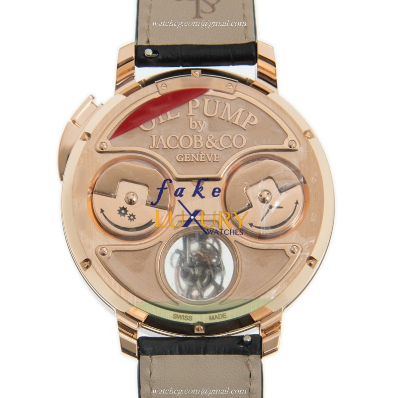 Jacob & Co OI100.40.AA.AA.ACA4S Manual Wind 18kt Rose Gold Transparent Skull Alligator Strap - Image 3
