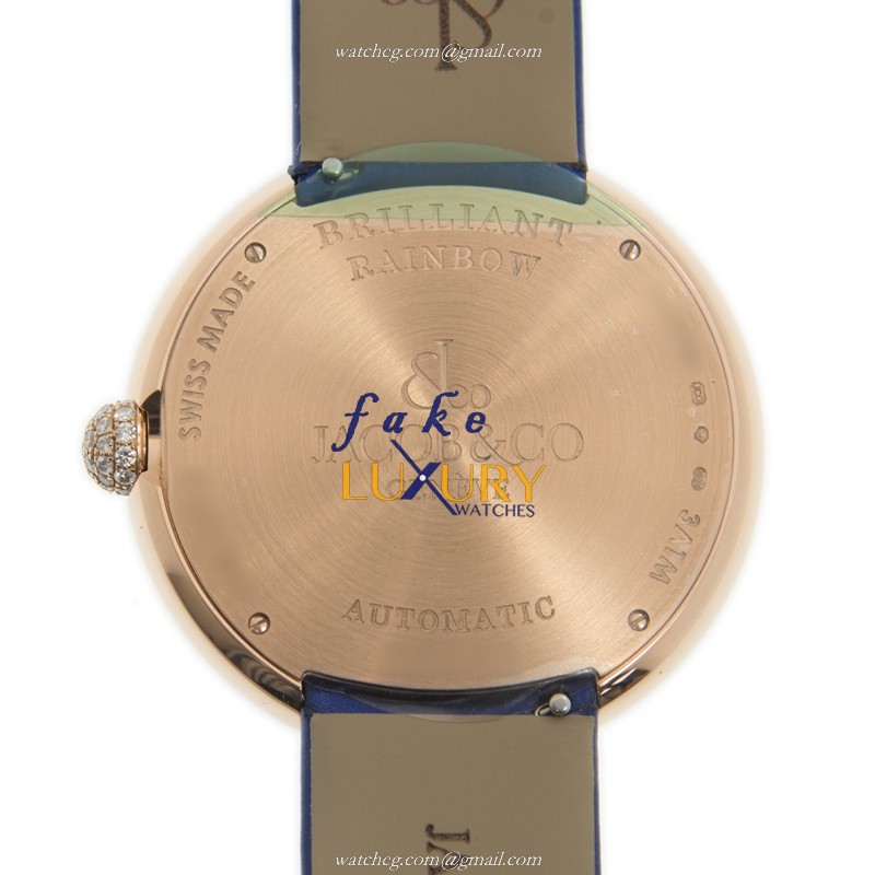 Jacob & Co BA537.40.GR.KW.ABSAA Automatic 18kt Rose Gold Sapphire Dial Replica Watch - Image 3