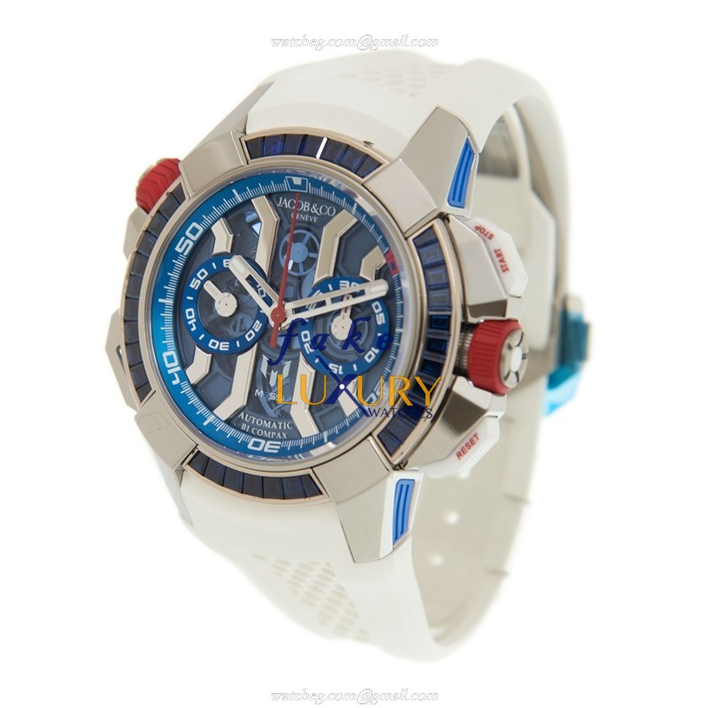 Jacob & Co. EC423.32.BB.UA.AHB4S Replica Watch, Auto, Blue Dial, White Gold Sapphire Case - Image 3