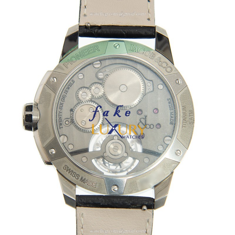 Jacob & Co PI422.20.AB.AB.ACA4D PIONEER Manual Wind Titanium Replica Watch, Brown Dial, Black - Image 3