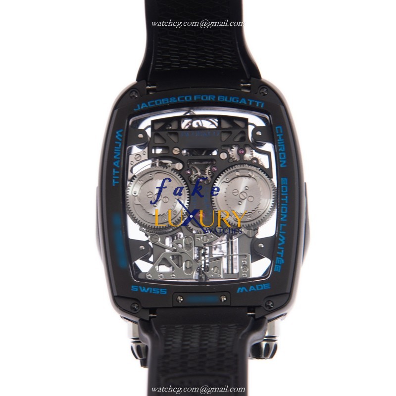 Jacob & Co BU200.21.AE.AB.ABQFA Manual Wind Titanium Case Black Dial Black Rubber Strap Replica - Image 3