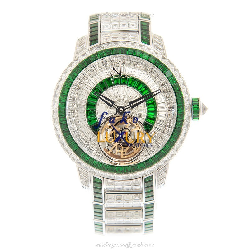 Jacob & Co CV210.30.BD.UA.A30BA CAVIAR TOURBILLON Manual Wind 18kt White Gold Diamond Replica Watch - Image 2