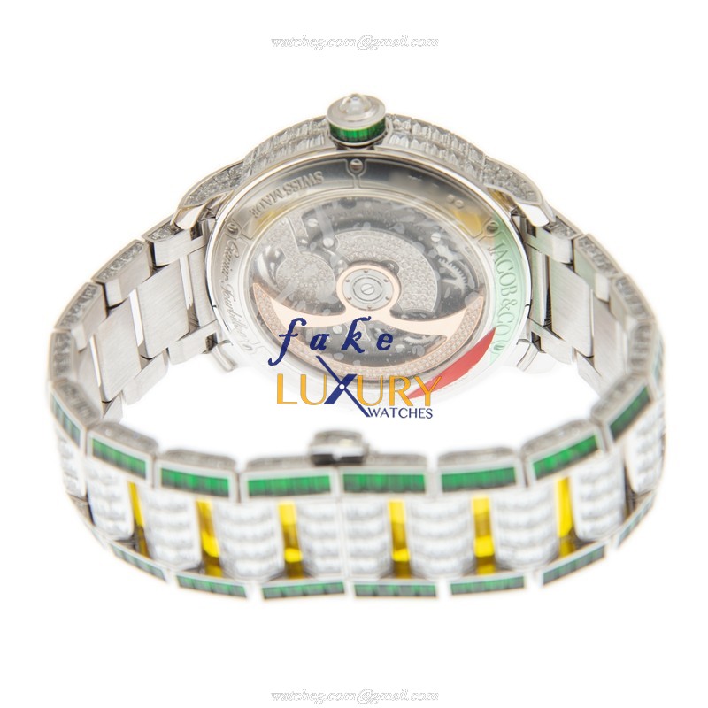 Jacob & Co CV210.30.BD.UA.A30BA CAVIAR TOURBILLON Manual Wind 18kt White Gold Diamond Replica Watch - Image 4