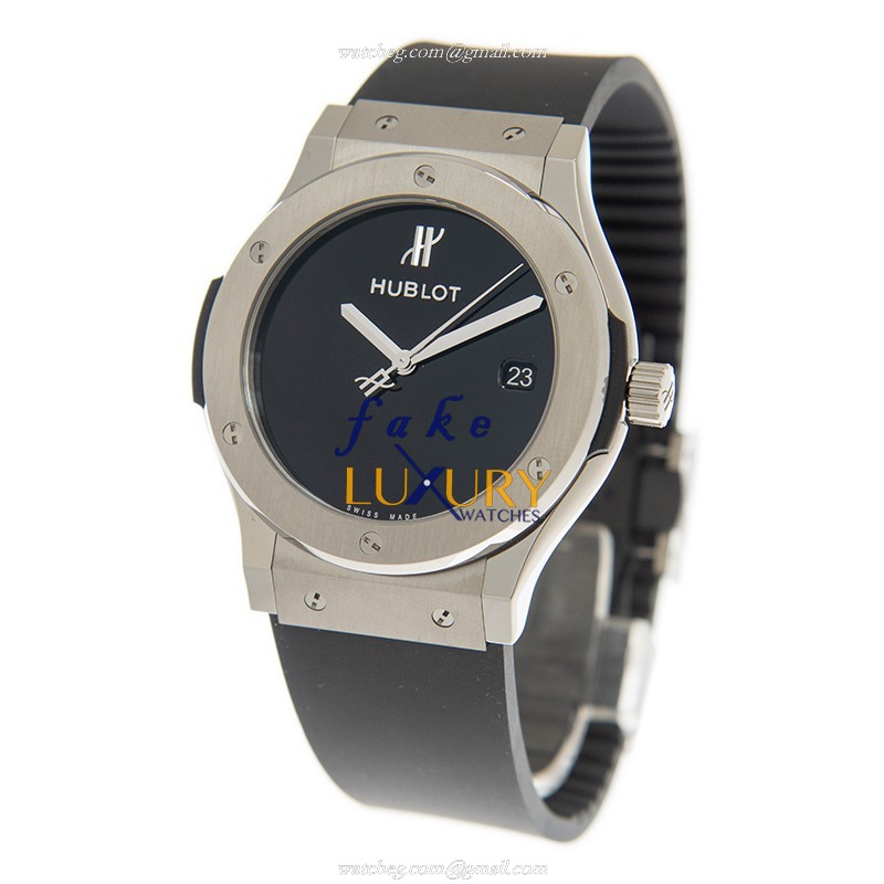Hublot 511.NX.1270.RX.MDM40 Classic Fusion Auto Titanium Replica Watch - Black Dial, Rubber Strap - Image 3