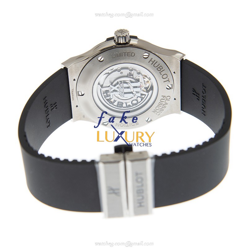 Hublot 511.NX.1270.RX.MDM40 Classic Fusion Auto Titanium Replica Watch - Black Dial, Rubber Strap - Image 4