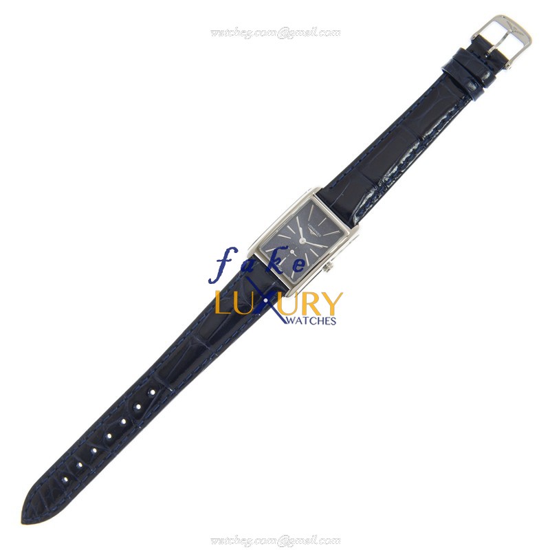 Longines Dolce Vita L5.255.4.93.2 - Replica Watch - Quartz - Blue Dial - Steel Case - Alligator - Image 2