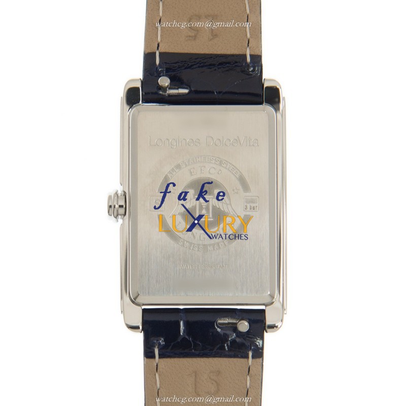 Longines Dolce Vita L5.255.4.93.2 - Replica Watch - Quartz - Blue Dial - Steel Case - Alligator - Image 3