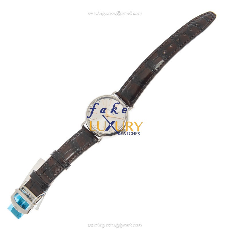 IWC IW357403 Portofino Replica Watch With Automatic Movement, Silver Dial, Brown Alligator Strap - Image 2