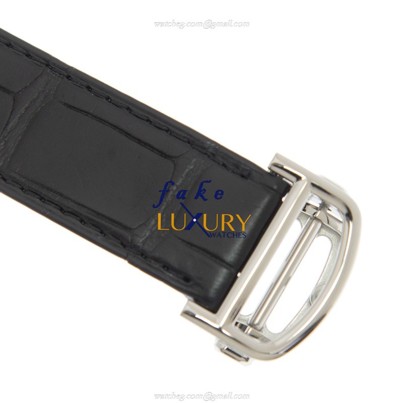 Cartier WSBB0026 Ballon Bleu Replica Watch, Automatic, Silver Dial, Steel Case, Black Alligator - Image 4