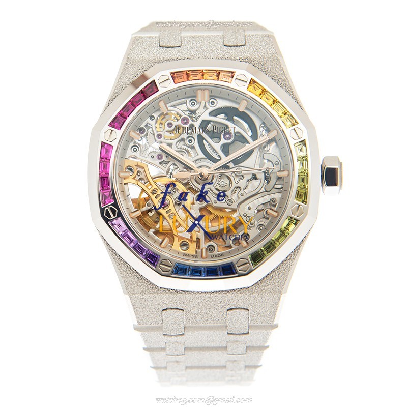 Audemars Piguet 15468BC.YG.1259BC.01 - Replica Watch - Automatic - 18kt White Gold & Sapphire - 37mm - Image 2