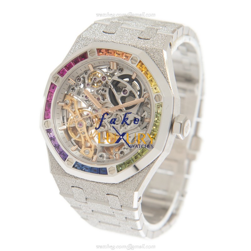 Audemars Piguet 15468BC.YG.1259BC.01 - Replica Watch - Automatic - 18kt White Gold & Sapphire - 37mm - Image 3