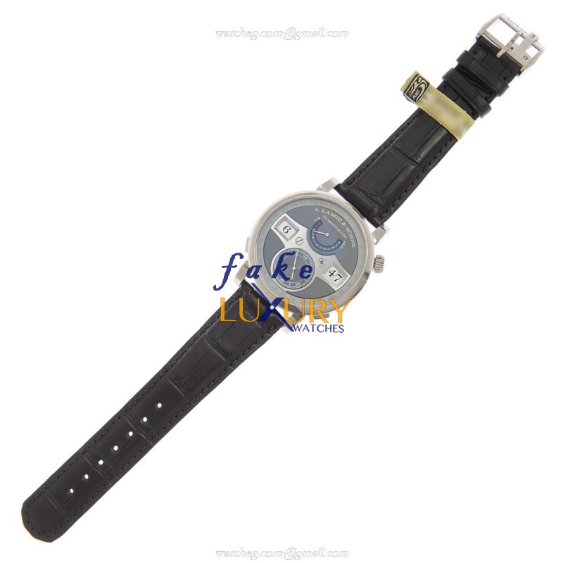 A Lange & Sohne 148.038 OWL Series Replica Watch, Manual Wind, Gray Dial, 18kt White Gold Case - Image 2
