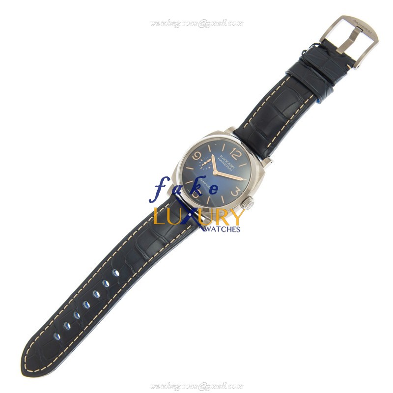 Panerai PAM01078 RADIOMIR Automatic Titanium Replica Watch - Blue Dial, Alligator Strap - Image 2