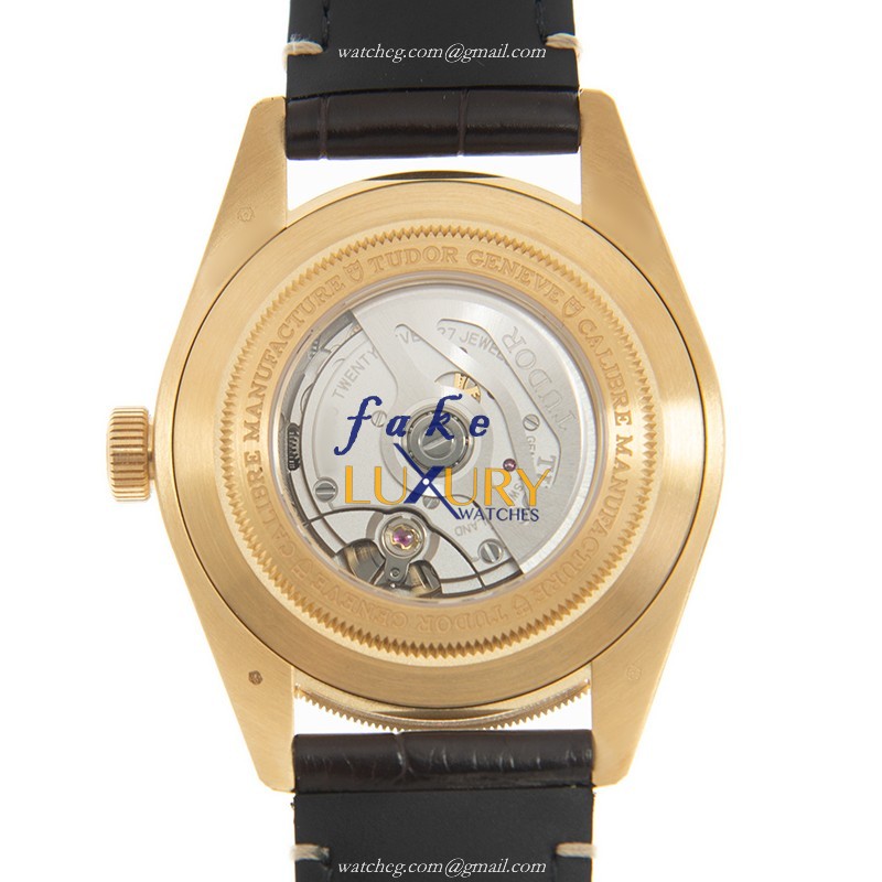 Tudor 79018V LEATHER STRAP Replica Watch, Green Dial, 18kt Yellow Gold Case, Automatic Movement - Image 3