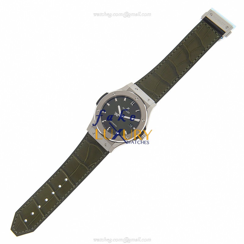 Hublot 542.NX.8970.LR CLASSIC FUSION Automatic Titanium Replica Watch - Alligator Green Strap - Image 2