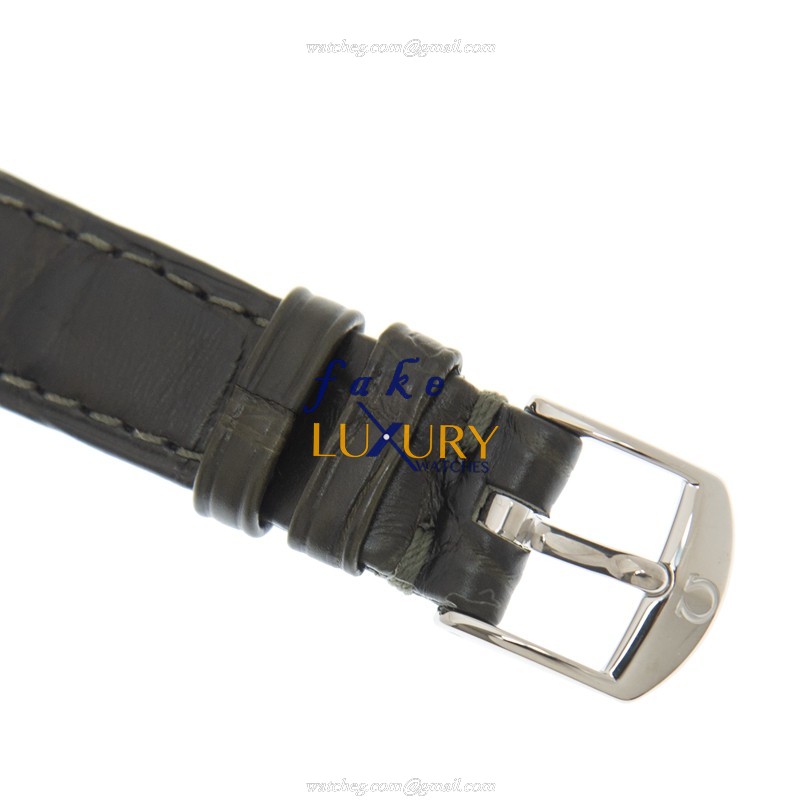 Omega De Ville 424.13.27.60.52.002 Replica Watch, Quartz Movement, Silver Dial, Black Leather Strap - Image 4