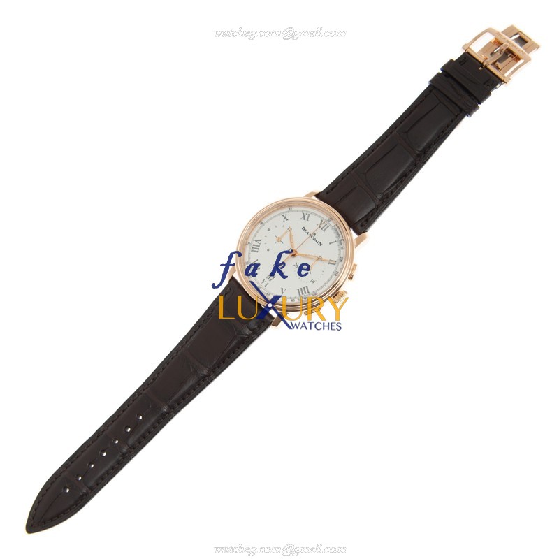 Blancpain 6680F-3631-55B Classic Replica Watch, Automatic, White Dial, 18kt Rose Gold Case - Image 2