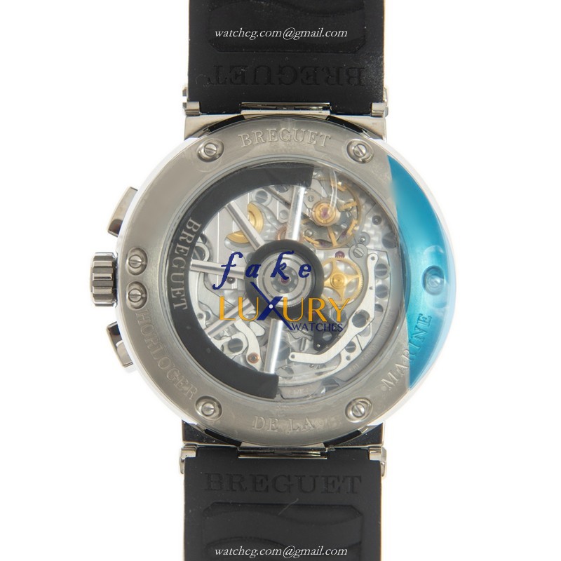 Breguet 5527TI/G2/5WV MARINE Automatic Replica Watch, Gray Dial, Titanium Case, Rubber Strap - Image 3