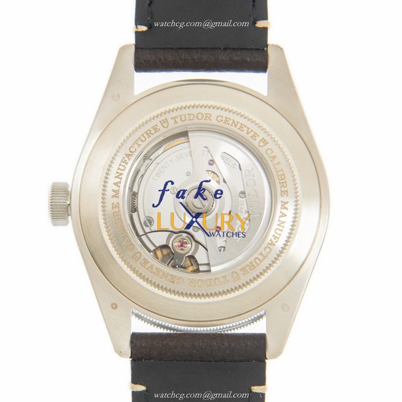 Tudor 79010SG Black Bay 1958 Automatic Silver Case Replica Watch with Brown Leather Strap - Image 3