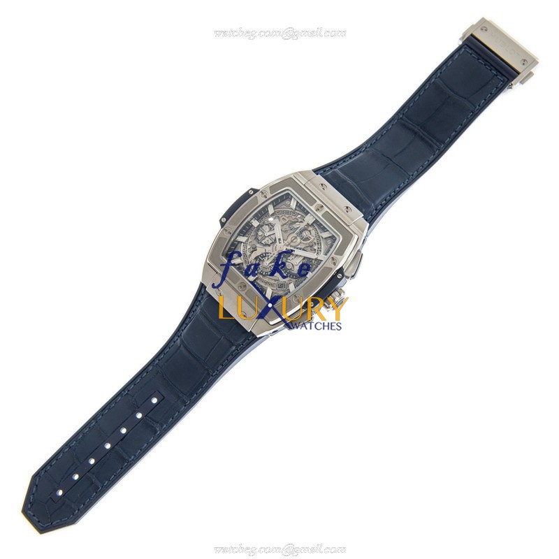 Hublot 641.NX.7170.LR Automatic Stainless Steel Replica Watch - Blue Alligator Strap - Silver Dial - Image 2