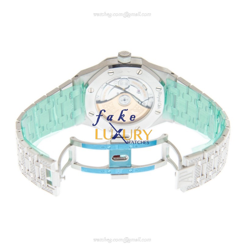 Audemars Piguet Royal Oak 15452BC.ZZ.1258BC.01 Replica Watch Silver Dial 18kt White Gold Diamond - Image 5