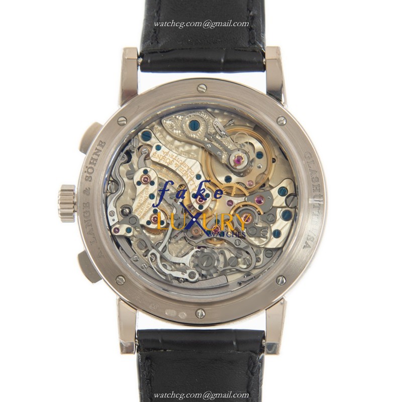 A Lange & Sohne 414.028 1815 Chronograph - Replica Watch - Automatic - 18kt White Gold - Alligator - Image 3